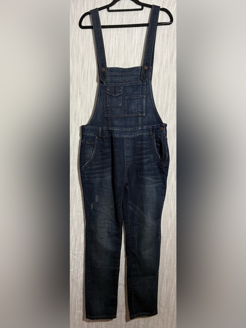 Free People Dark Blue Denim Overalls